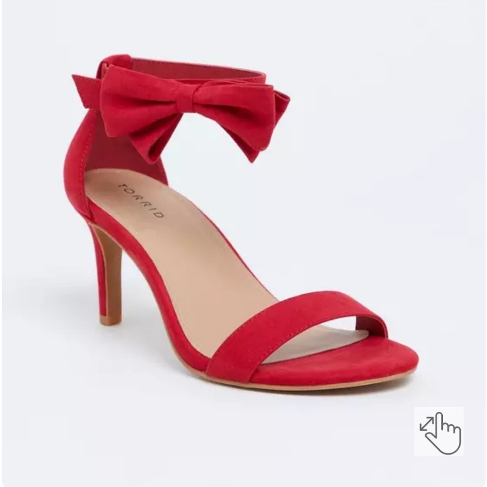 Red torrid Faux Suede Ankle Bow Heel 8.5W